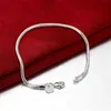 Pararmband Fit Bead 925 Sterling Silver FLLED STOLE Snake Chain Bangle Armband Luxury Party Wedding Jewelry Women Gift