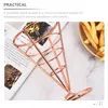 Conjuntos de talheres 2 Pcs Cone Snack Holder Display Stands Batatas Fritas Aço Inoxidável Mini Tabela Decoração Acessórios