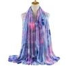 Tie-dyed Hijab Scarf Women Stretchy Printe Shawl Bufanda Muslim Scarves Wraps Headband Stole Bandana Turban 180*85cm