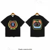 최고 디자이너 Rhude Mens T Shirts 여름 패션 디자이너 Tshirts 스트리트 캐주얼 짧은 슬리브 비치 스타일 티 코튼 프린팅 셔츠