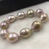 Bracelets de liaison bijoux Eleispl Big 13-14 mm Drop Natural Cultured Nucleated Pearls # 500-3-3