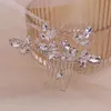 Hair Clips Wedding Accessories Shiny Rhinestones Combs Silver Color Jewelry For Women Girls Mother's Day Ornaments Gift