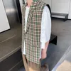 Hommes Débardeurs Hommes Coréen Streetwear Mode Vintage Plaid Costume Gilet Lâche Casual Cityboy Gilet Sans Manches Blazer Veste Homme Manteau 230625