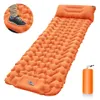 キャンプ用のマットインフレータブルマットレスウルトラライトアウトドアスリープエアベッド枕付き枕付きテントポート可能な睡眠ペドの防水