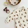 Inverno Vestiti per bambini Tuta intera trapuntata Pagliaccetto floreale Accessori per neonati Addensare Pigiama di cotone Ragazzi Ragazze Sleeper Wear L230625