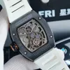 Diamond Luxury Mens Movement Watches RM17-01 R I C H A R D HOLLOW TOURBILLON DESIGNER TRQU Ny avancerad kvalitet Iced Out Montre Wrist Watch 6p