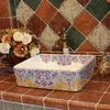 Pia de cerâmica retangular Jingdezhen, lavatório de bancada de cerâmica, lavatório, pias de banheiro, pia boa quantidade Igtmf