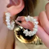 Dingle örhängen trendig 14k real guldplätering sötvatten pärlor för kvinnor högkvalitativa smycken kristall 925 silvernål enkel varje dag