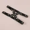 Sexy Round Ring Elastic X Shape Leather Belt Leg Accessories Girl Women Black Gothic Punk Thigh Garter Body Jewelry