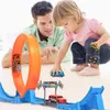 Diecast Model Car Track Catapult Rail Car Toys For Kids Stunt Speed ​​Double Car Track DIY Monterade Rail Kits Eloy Car Metal Racing Children Toy 230621