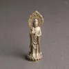 Garden Decorations Vintage Light Avalokitesvara Model Buddhism Ornament Statue Mini Figurines Guan Yin Decor Home Hanging Charms Adornment