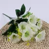 Flores decorativas 12 cabeças flor artificial ipomeia simulação petúnia mesa de casamento festa buquê branco jardim ao ar livre parede