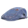 Rétro Cowboy bérets pour hommes été visières casquette décontracté hommes coton chapeau de soleil France casquette plate unisexe Denim gavroche casquettes casquette de soleil