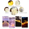 Candle Holders Flameless Candles Lights Plastic Pillar Flickering Lamp Battery Operated For Home Christmas Wedding Decor Birthday