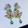 Studörhängen 2023 Exquisitenes Butterfly Earring For Women S925 Silver Färgglad Sapphire Ruby Heavy Industry Crystal Diamond Gift Jewelry