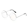 Sonnenbrillenrahmen Mode übergroße runde Kreisbrille Vintage Retro Goldbrille Metallrahmen klare Linse Nerd Geek Brillen
