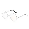 Lunettes de soleil Cadres Mode Surdimensionné Cercle Rond Lunettes Vintage Rétro Or Lunettes Cadre En Métal Lentille Claire Nerd Geek Lunettes