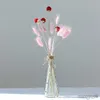 Fleurs séchées 15 pièces 20-30cm, herbe de lapin rouge fraise, fournitures de mariage, fleurs de mariage, décoration de Table de salle de noël pour la maison