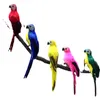 Bahçe Dekorasyonları 35cm25cm El yapımı simülasyon papağan yaratıcı tüy çim heykelcik süsü hayvan kuşu pervane dekorasyon minyatür 230625
