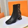 2023 Damenstiefel Mode Martin Stiefel Designer Schuhe 5,5 cm High Heels Echtleder Reißverschluss Stiefel mit Box Größe 35-42