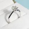 Solitaire Ring Full Size 0.3-5CT Top Classic Fashion Diamond Rings for Women Original 925 Silver Engagement Wedding Rings 230621