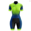 Fahrradbekleidung Sets VEZZ0 Damen Fahrradbekleidung Fahrrad Short Female Monkey Jumpsuit Anzug Gelb-Grün Radfahrer-Outfit mit GEL Bouncy Lycra TriathlonHKD230625