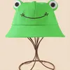 Beanies 1pc Men&Women's Trendy Cute Frog Embroidered Cotton Fisherman Sun Hat For Outdoor