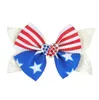 4th of July Hairpin For Kid Girls Bow hairclip American Independence Day Hair Clip Flag Girl Barrette Baby hairpin hair Accessory Hairbands Ribbon Bowknot Headdress