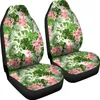 Car Seat Covers Pink And Green Tropical Flower Frangipani Pattern Set Hawaiian Island Universal Fit Bucket Seats Cars Or SUVs