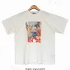 최고 디자이너 Rhude Mens T Shirts 여름 패션 디자이너 Tshirts 스트리트 캐주얼 짧은 슬리브 비치 스타일 티 코튼 프린팅 셔츠