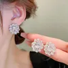 Oorknopjes CAOSHI Bright Zirconia Ear Lady Fancy Flower Voor Engagement Ceremony Graceful Accessories Women Chic Jewelry