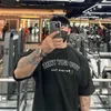 Camisetas Masculinas Coréia Camiseta Oversized Verão Masculino Ginásio Musculação Fitness Solto Casual Lifyle Wear Tshirt Masculino Streetwear HipHop Tshirt J230625