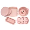 Bakvormen Set Van 5 Siliconen Cakevorm Bakvorm Toast Pan Bakvormen Gereedschap Voor Brood Chiffon Muffin Mousse