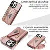 Lanyard Flip Wallet Stand بولي يوريثان حزام الكتف جراب هاتف من جلد البولي يوريثان لهاتف IPhone 14 3 12 11 Pro XS Max XR X 7 8 Plus مع حزام