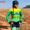 Cykelkläder sätter Kafitt Cycling Women's Cycling Overalls Brasilien Triathlon Shirt Full Cycling Winter Bermuda Women's Cycling Clothing PromotionHKD230625