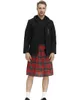 Scene Wear Halloween Men Scotland Kilt Traditionell rutig bälte veckad bilateral kedjedräkt Punk Hip-Hop Avant Scottish Tartan Pants Ski