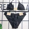 Luxury Designer Women Bikinis Set Swimwear Sexy Padded Black Swimsuits Womens Beach Bra Brefs Split Bathing Suits