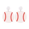 Boucles d'oreilles pendantes SPORT ACRYLIQUE PIERCING Baseball Basketball Football Tennis Huit Ball Futbol Imprimer Stud Pour Femmes Main Painte