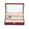 Watch Boxes & Cases 12 Slots Wood Case Red High Light Lacquer Storage Box Display Gift Deli22