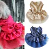 Dog Apparel Cute Dog Dresses Pet Puppy Bowknot Gauze Skirt Sequin Princess Clothes Apparel Dog Supplies 230625