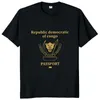 Męskie koszulki DRC Passport Congo T Shirt Congo Miłośnicy Tshirt 100 Bawełniane koszulki J230625