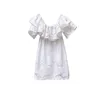 Casual Dresses AUTO Self Portrait White Off Shoulder Dress Women's Gentle Temperament Lace Waist Short Skirt