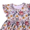 Vestidos de menina 2023 verão floral vestido de menina infantil roupas retrô sem mangas boutique para crianças de 2 a 7 anos atacado