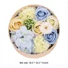 Decorative Flowers Scented Soap Rose Artificial Fragrant Petals Flower Round Shaped Gift Box Wedding Decor Valentine Day For Girlfriend