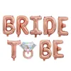 Nowa panna młoda Rose Gold, aby być literą Foil Balloons Paper Banner Bride Sash Bachelorette Dekoracja Dekoracja ślubna