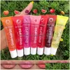 Lip Gloss Fruit Plum Oil Moisturizing Shiny Vitamin E Mineral Lips Care Balm Long Lasting Beauty Makeup 20Pcs Drop Delivery Health Dhfml