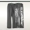 Spodnie dresowe spodnie Hip Hop vintage szary bawełniany nadruk joggery sznurka street noś czarne spodnie