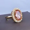 Cluster Rings Diwenfu 14K золотой цвет ювелирные украшения натуральное кольцо топаза для женщин Fine Anillos de Silver 925 Ювелирные блюда обруча