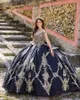 Ruby Gold Off Shoulder Puffy Quinceanera Dresses Gillter Applique Beaded Lace-up Corset Prom vestido de debutante para 15 anos