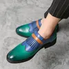 Британский стиль Brogue Leather Shoes Men Luxury Tassel Loafers Уочетные туфли для ноги на ногах на повседневных туфлях